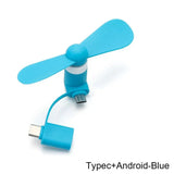 Mini USB Fan Flexible Cooling hand Fan portable Fans Summer Cool laptop Desktop Cell Phone Cooler 2 in 1 Micro USB Type-C plug