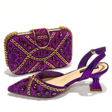 Doershow Italian Shoe and Bag Set New 2026 Women Shoes and Bag Set In Italy wine Italian Shoes with Matching Bag 1-16