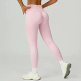 Women's Color Contrast Hip Lifting Yoga Fitness Pants, High Waist and Abdominal Compression, Elastic Tight Yoga Pants, Autumn