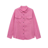 Women White Linen Blend Button Down Shirt Turn Down Collar Chest Pocket Loose Fit Blouse For Summer And Vacation Outfit KY7U