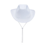 Women Men Cowboy Hat Classic Roll Up Brim Fedora Cowgirl Hat Western Retro Sun Cap Stage Performance Hat