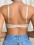 Beautiful fashionable colored strip steel support underwear thin lace semi transparent women's underwear sexy Lingerie HR2635
