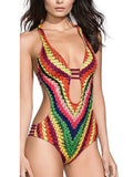 Sexy Printed V Neck Monokini Cross Backless Women Swimwear One Piece Swimsuit Female High Cut Bathing Suit Swim Beach Wear Lady