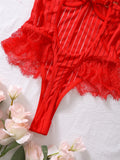 Fashionable New Sexy Lace Spliced Flower Embroidery Mesh Backless Deep V Suspenders Sleeveless Bodysuits Charming Casual H2F1