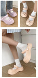 Fashion Mary Jane Garden Shoes Woman Platform Slippers Cute DIY Thick Sole Girls Summer Indoor Beach Slides Ladies Footwear