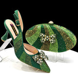 Doershow  African fashion Italian Shoes And Bag Sets For Evening Party With Stones coffee Italian Handbags Match Bags! Ho1-1