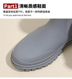 Rain Boots Women Garden Galoshes Waterproof Rubber Chelsea Boot Female Non-slip Rainshoes Fishing Water Shoes Botas Lluvia Mujer