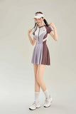 New Sports One-piece Fashionable Swimsuit for Women, Color Blocked High Waist, Belly Covering, Slimming Skirt, Vacation Swimsuit