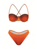 S - XL 3PCS With Skirt Underwired Bikini Female Swimsuit Women Swimwear Bather Bathing Suit Swim Three-pieces Bikini set K8080