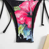 10 Color Flowers Halter Bikini Female Swimsuit Women Swimwear Three-pieces Bikini set With Skirt Bather Bathing Suit Swim V6637C