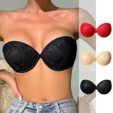 Ladies' invisible shoulder strap seamless comfortable lace solid color steel ring bra anti sagging underwear sexy Lingerie A2150