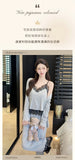spring and summer modal pajamas women's suspender pajamas three-piece set pure lust style high-end home wear with chest pad set