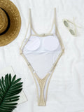 Extreme Mini Micro Thong String Shell One Piece Swimsuit Women Swimwear Female Backless Monokini High Leg Cut Bathing Suit Swim