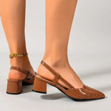 Thick Heels Breathable  High Heels Summer Sexy Pointed Toe Slingback Women's Sandals 2026