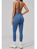 Breathable Quick Drying Yoga Set for Women Beauty Back Sports Bra High Waist Leggings Fitness Suit Outwear Gym Running Tracksuit