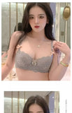 MOYISU French Romance Breathable and Comfortable Breathable Sexy Lace Not Empty Cup Bra Set Pure Desire Girl Super Beautiful