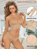 7 Pieces Color Women' Sexy Lace Wire-free Bras Lightweight Breathable Back Support, Gathered Shaping for Natural Curves