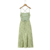 New Style Sexy Slim-fit High-waisted Dress With Back Straps Jacquard Over-the-knee Long Dress For Women Pure Desire Dress AWPU