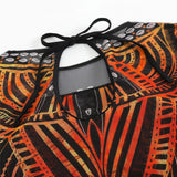 S - XXL Printed Long Sleeve With Sarong One Piece Swimsuit Women Swimwear Female Flowers Padded Bather Bathing Suit Swim K7181