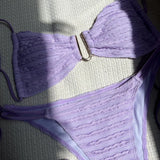 2026 Wrinkled U Ring Bandeau Bikini Women Swimwear Female Swimsuit Two-pieces Bikini Set Bather Pool Bathing Suit Swim Beachwear