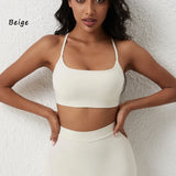 DIAS FIT JOY New style cross back yoga bra Plus Size removable chest cushion sexy back sports vest fitness running gym