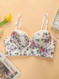 Bestselling Women's Underwear Bras Floral Prints Adjustable Straps Shapewear Thin Underwear Comfortable B2058