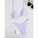 XS - L Ribbed Halter Bikini Women Swimwear Female Swimsuit Four-pieces Bikini set With Sarong Bather Bathing Suit Swim V3152B