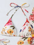 3 Pieces Printed Halter String Bikini 2026 Women & Kimono Swimwear Female Swimsuit Beachwear Bathers Bathing Swimming Swim Suit