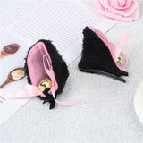 Lolita Bells Cat Ear Hair Clips Fur Headwear Anime Hairpins Headdress Cosplay Hairclip Headsband Party Costume Hair Accessories