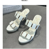 New Summer Pointed Toe Sexy Comfortable Banquet High Heels Fashionable Shallow Mouth/simple/elegant Outside Women's Slippers