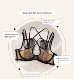 Ultra-thin Sexy Lace Hazy Attractive Comfortable Soft Steel Ring on The Support To Prevent Sagging Cross Beautiful Back Change