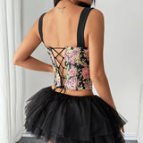 Phantasy Women's Leopard Strap Vest Sexy Backless Floral Print Camisole Fashion Lace up Corset Top 2026 Summer Female Clothing