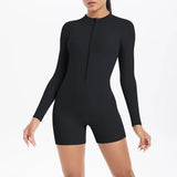 Women's Yoga Jumpsuits Sports Fitness Backless Half Zipper Peach Hip-Lifting Naked Feel Gym Running Workout One-Piece Bodysuits