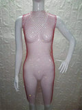 12 Colors New Sexy Mesh Diamond Crystal Turtleneck Dress Swimsuit Bikini Cover Up Nightclub Beach Cover Ups for Swimwear Women