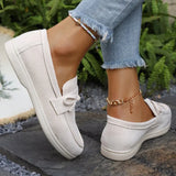 Solid Color Faux Suede Flat Shoes Women Spring Autumn Plus Size Bowknot Flats Woman Round Toe Non Slip Casual Shoes Female