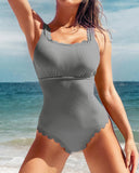 2026 Sexy Ruffle Swimsuit One Piece Solid Swimwear Women Bathers Bathing Swimming Swim Suit Female Beachwear XXL