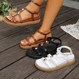 Women Summer Sandals Casual  Straps Sole Lightweight Elastic Back Strap Girls Sandals