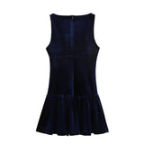 Foridol Bowknot Pleated Tank Short Dress for Women Sleeveless Casual Party Short Dress Female Casual Autumn Winter Dress