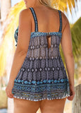 DEKA Swimsuits Women Two Piece Bikini Plus Size Swimdress Printed Tankini Set Push Up Retro Large Swimwear Swimming Suit