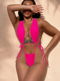 DEKA Women's New Thong One-piece Swimsuit Sexy Tight Backless Lace-up Swimsuit Brazilian Beach Swimsuit Extreme Micro Bikini