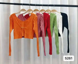 Sexy New Spicy Girl Fashion Long Sleeve Thin Cardigan Trendy Women's Wear Mini Tees Sheer Charm Bold Hollow Out Romantic 3KQ6