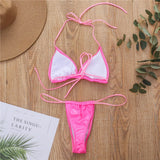 DEKA Shiny PU Mini Micro Bikini 2025 Women Swimsuit Female Brazilian Swimwear Two Pieces Bikini Set High Cut Bathing Suit Swim