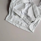 Women's Shock Absorbing Sports Bra Gathered Design Running Fitness Vest Underwear Quick Dry Comfortable Bra for Active Women