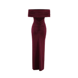 Temperament Slim Strapless Long Dress Women Solid Color Sexy Off-shoulder Backless Package Hip Sleeveless Club Party Dresses
