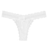 1pcs Low Waist Sexy Lace Elegant Lady Thongs Underwear Solid Breathable Sexy Lingerie Floral Female Panties Bow Women's G-string