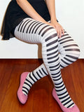 Women Piano Keyboard Printed Tights High Waist Pantyhose Ultra-Thin Stockings Gothic Punk Y2K Tights Hosiery