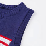 Women's 4th of July Knitted Vest Spring Summer Sleeveless Round Neck Flag Print Casual Party Tank Tops