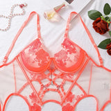 Toucheart Neon Ensemble Sexy Lingеrie Set Tulle Underwear Uncensored Fantasy Set Sheer Lace Garters Fancy Kit Underwear Suit New