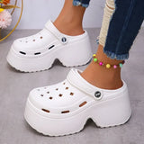 Soft Chunky Heels Sandals Women Fashion Closed Toe Platform Sandals Woman Summer Solid Color Non-Slip Beach Casual Sandalias