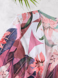 3 Pieces High Waist Bikinis 2026 Women Printed Swimwear Female Bandeau Swimsuit With Kimono Bathers Swimming Bathing Swim Suit